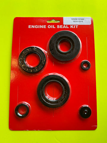 Yamaha YZ250 YZ360 1974 1975 Engine Oil Seal Kit Set Rebuild Crank Sprocket