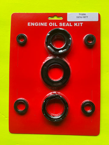 Yamaha TY250 1974 1975 1976 1977 1978 Engine Oil Seal Kit Set Rebuild Crank Clutch Sprocket